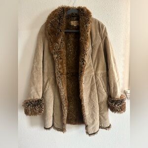 Vtg Y2K Wilson’s Leather Suede Penny Lane Faux Fur Coat Jacket